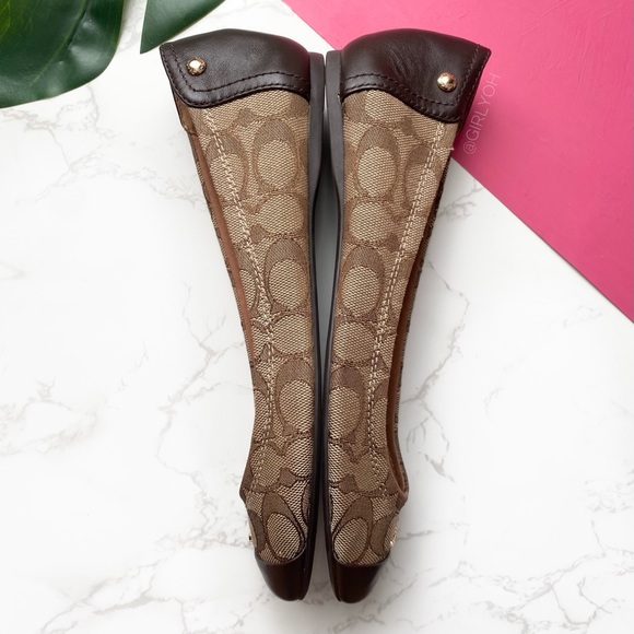 Coach Chelsea Monogram Jacquard Brown Flats 8 - Picture 2 of 6